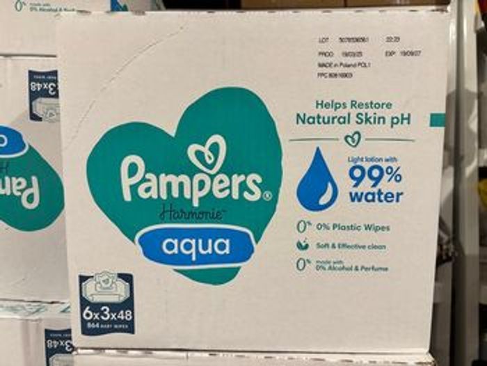 Lingettes Pampers Harmonie Aqua O plastic
