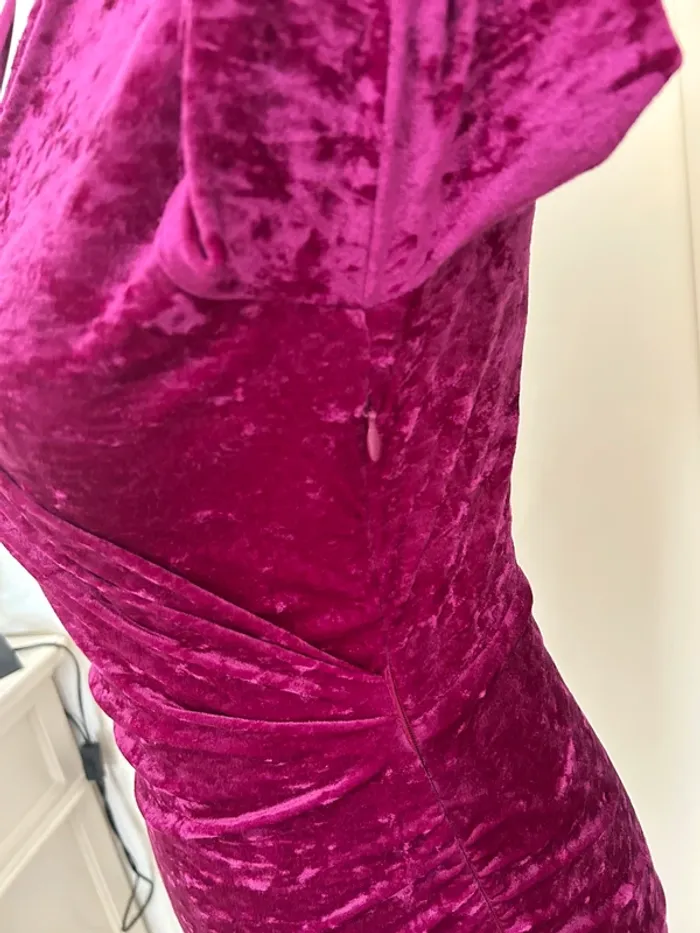 Maje robe en velours rose, femme, taille 40 - photo numéro 10