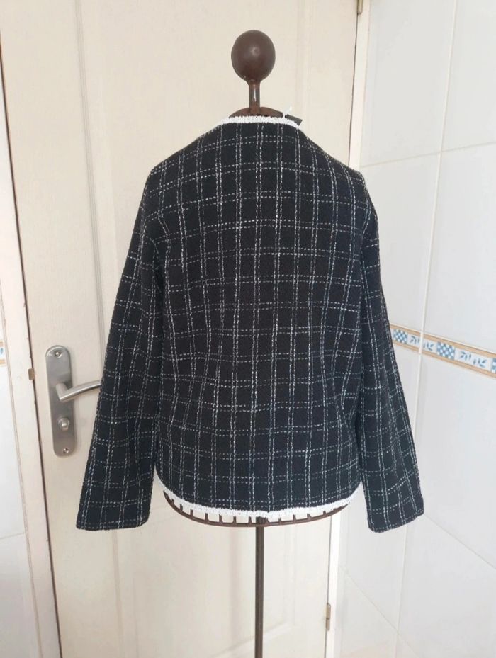 Neuf jolie veste blazer noir et blanc femme eldys taille M/38 - photo numéro 4