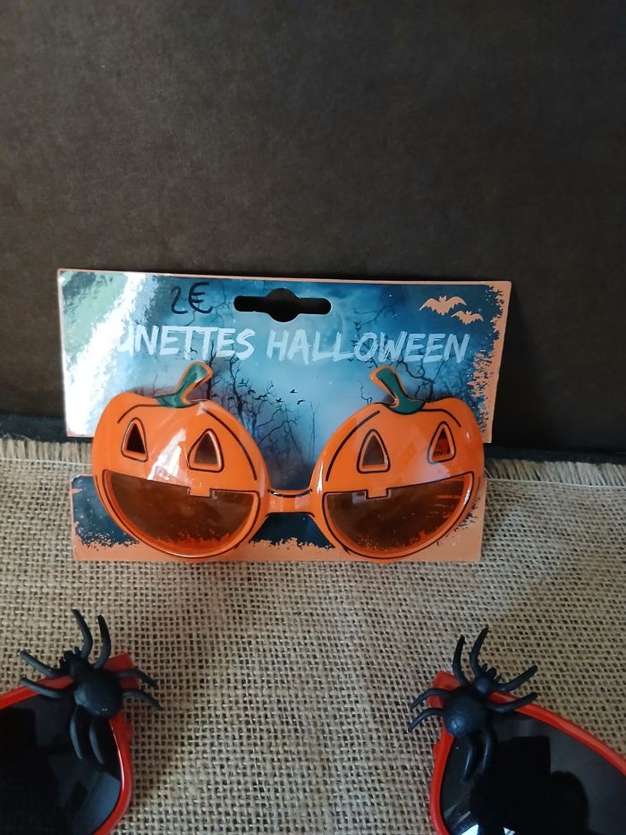 Lot de 3 paire de lunettes d’halloween citrouille araignée - photo numéro 2
