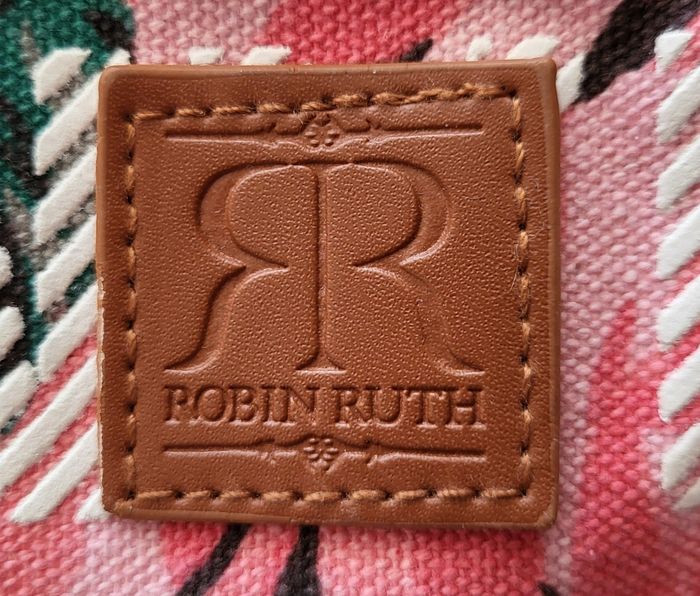 Robin Ruth Sac Miami -Porté Epaule&Fermeture Intégrale-Blanc, Lin&Motif Floral en TBE - photo numéro 4