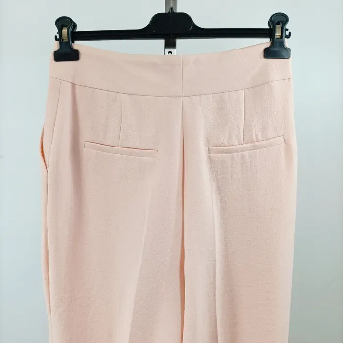 Pantalon carotte rose poudré taille 36 Caroll en 100% polyester chic fluide été A1526 - photo numéro 5