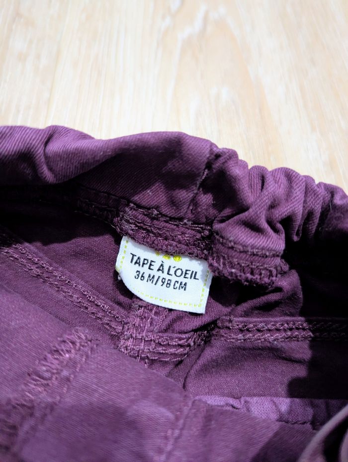 Pantalon jean violet 36 mois bébé fille Tape à l'oeil - photo numéro 2