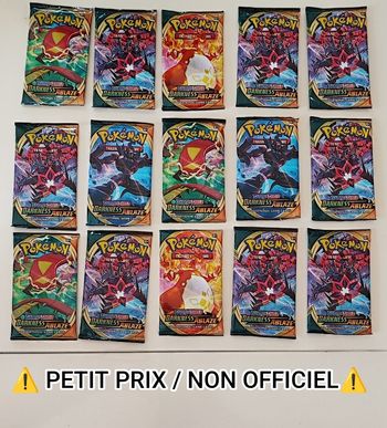 Lot de 15 boosters neufs jamais ouverts Pokemon Darkness Ablaze  non officiel  version anglaise