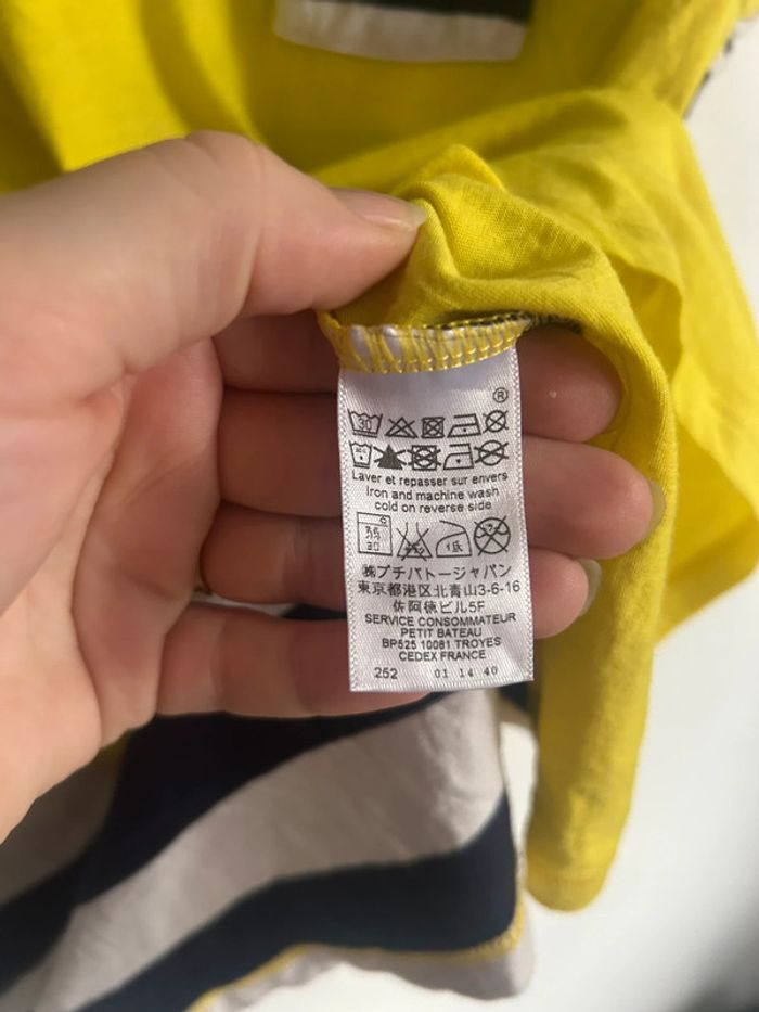 Joli t-shirt jaune et rayures • style Petit Bateau • Taille M - photo numéro 6
