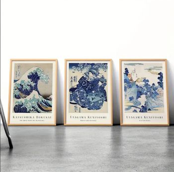 Lot 3 magnifiques Affiches Toiles Japonaises 30x40cms