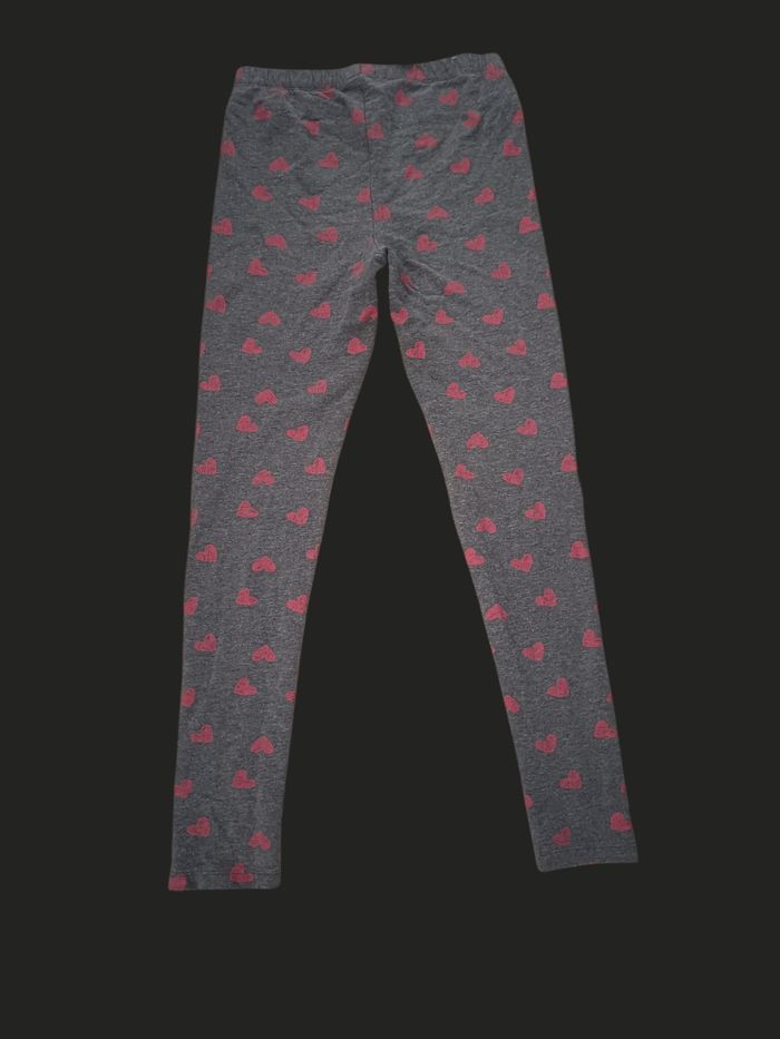 Legging gris chiné motifs coeurs molletonné taille 15/16 ans - photo numéro 2