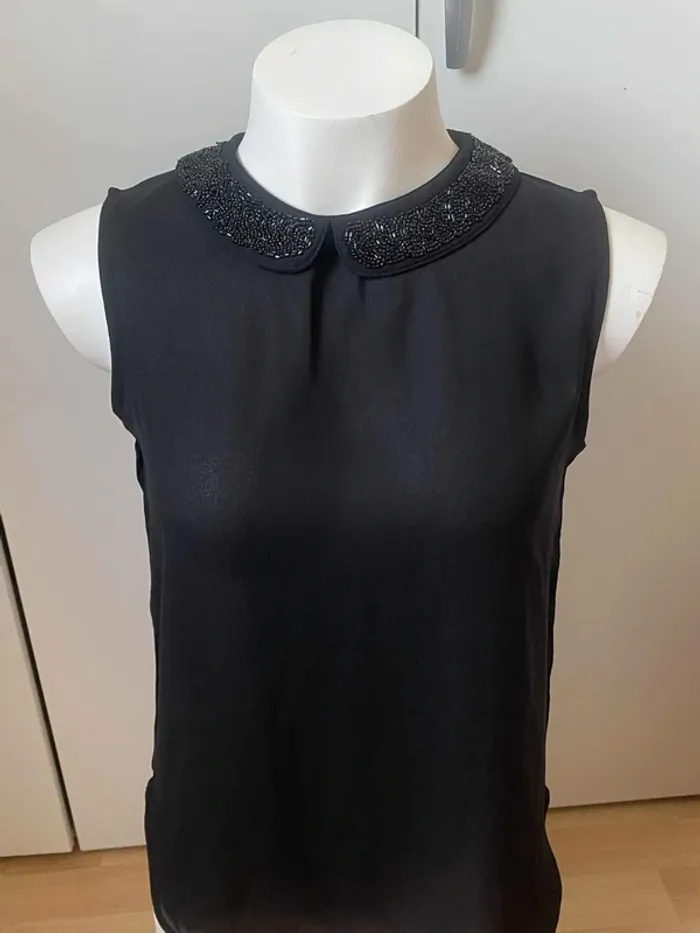 Blouse sans manches col claudine à perles 36 Kiabi - photo numéro 2