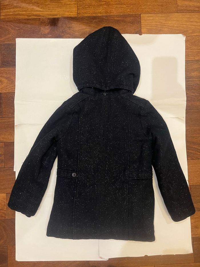 Manteau bleu marine long à paillettes et capuche tape à l’œil taille 12 ans fille - photo numéro 3