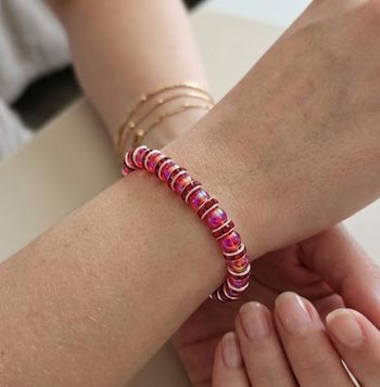 Bracelet en perles acryliques de 6mm, taille unique
