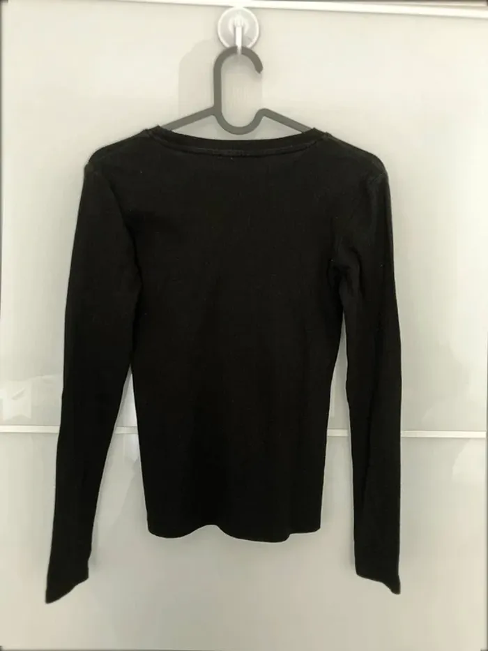 Sweat-shirt noir côtelé - photo numéro 3