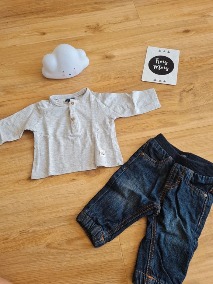 lot de 3 manche longue et 1 jean - photo numéro 4