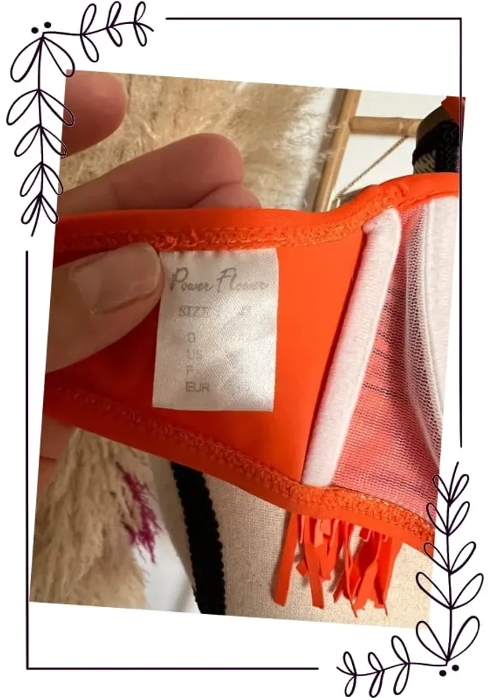 Bikini orange à frange - photo numéro 10