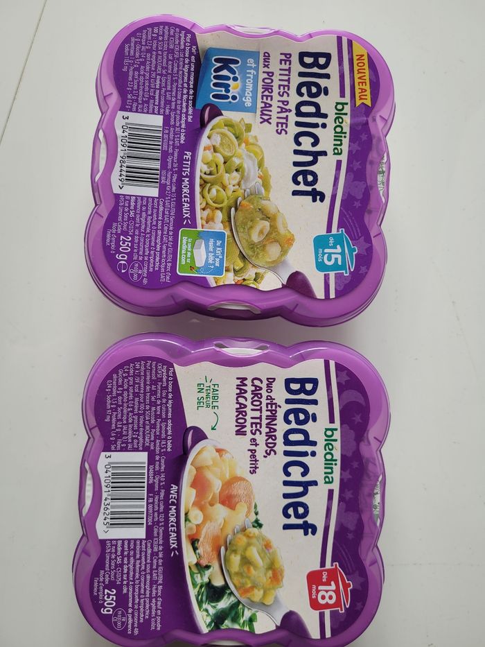 Lot plats bébé bledina 15 et 18 mois