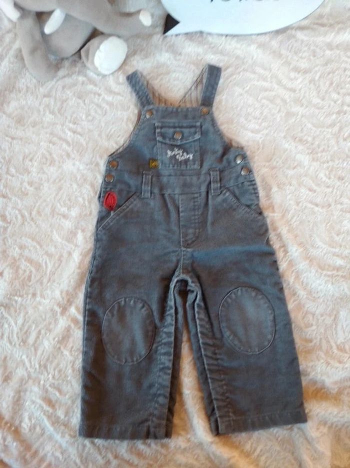 Ensemble (salopette velours+chemise) Garçon 18 mois Arty Baby Dpam - photo numéro 3