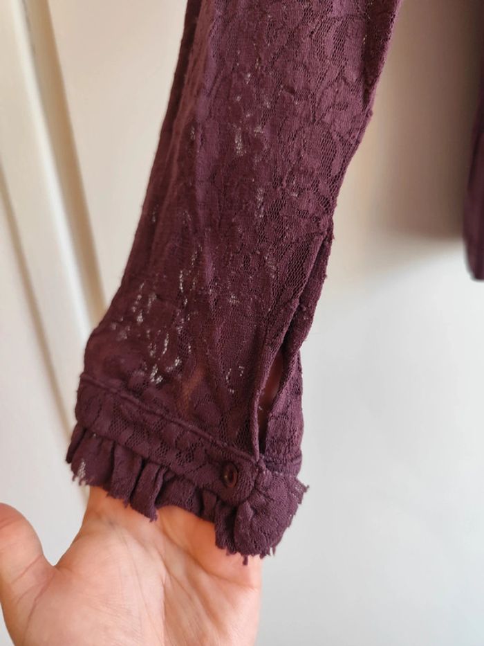 Chemise en coton longues manches en dentelle taille 38/40 les 3 suisses - photo numéro 7