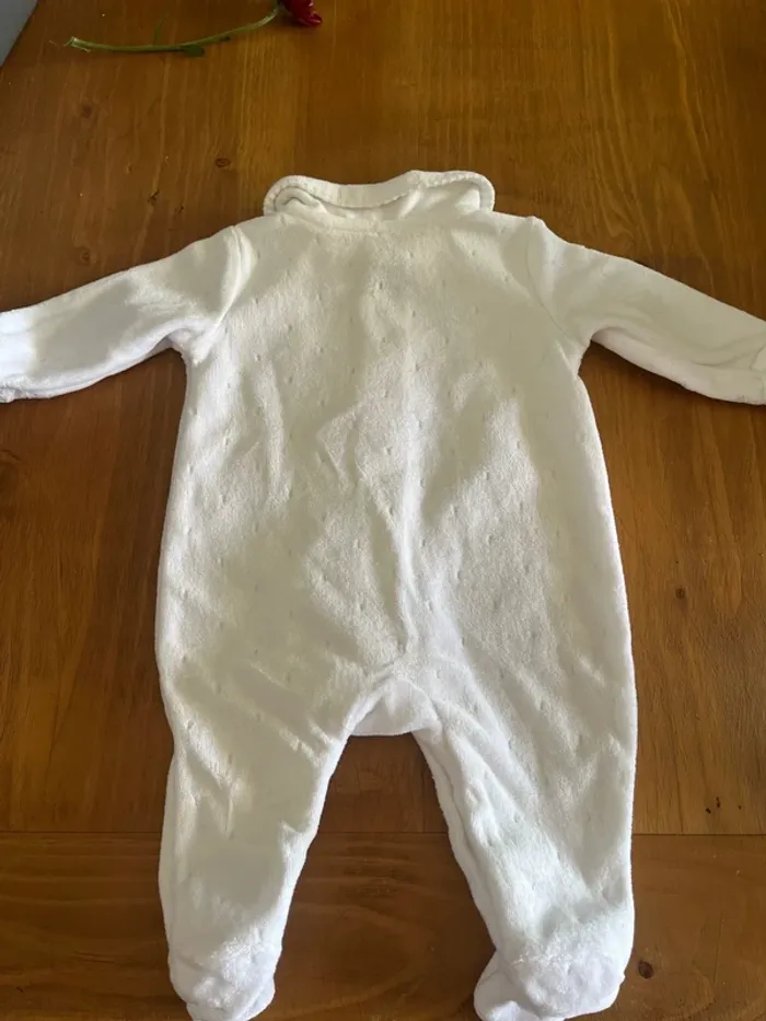 Pyjama grenouillère naissance velours - photo numéro 3