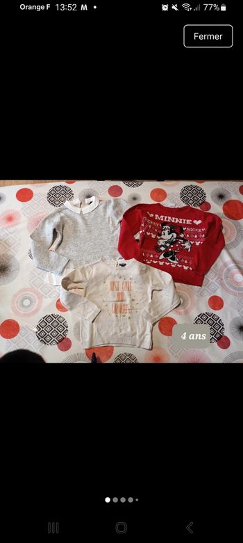 Lot 3 pulls 👧 taille 4 ans