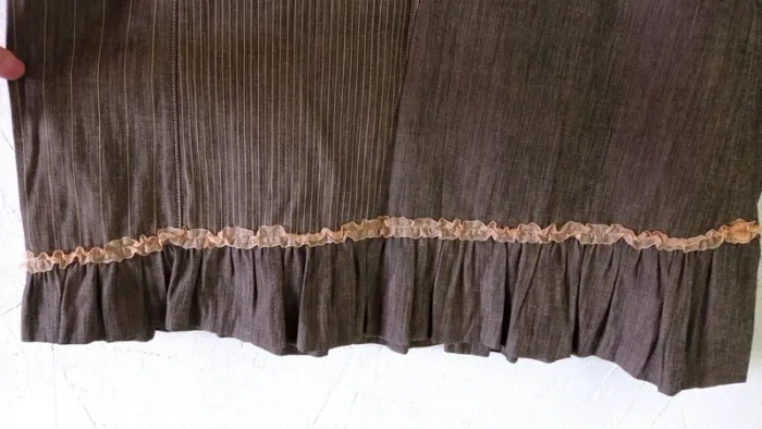 🌸Jupe mi-longue, Jean Delfin, taille 44 - photo numéro 2