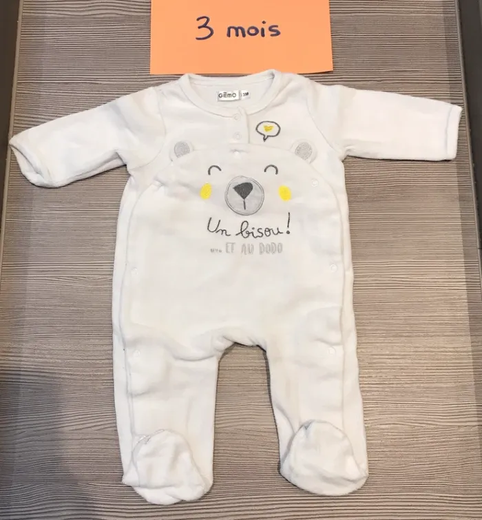 Pyjama velours 3 mois Gémo