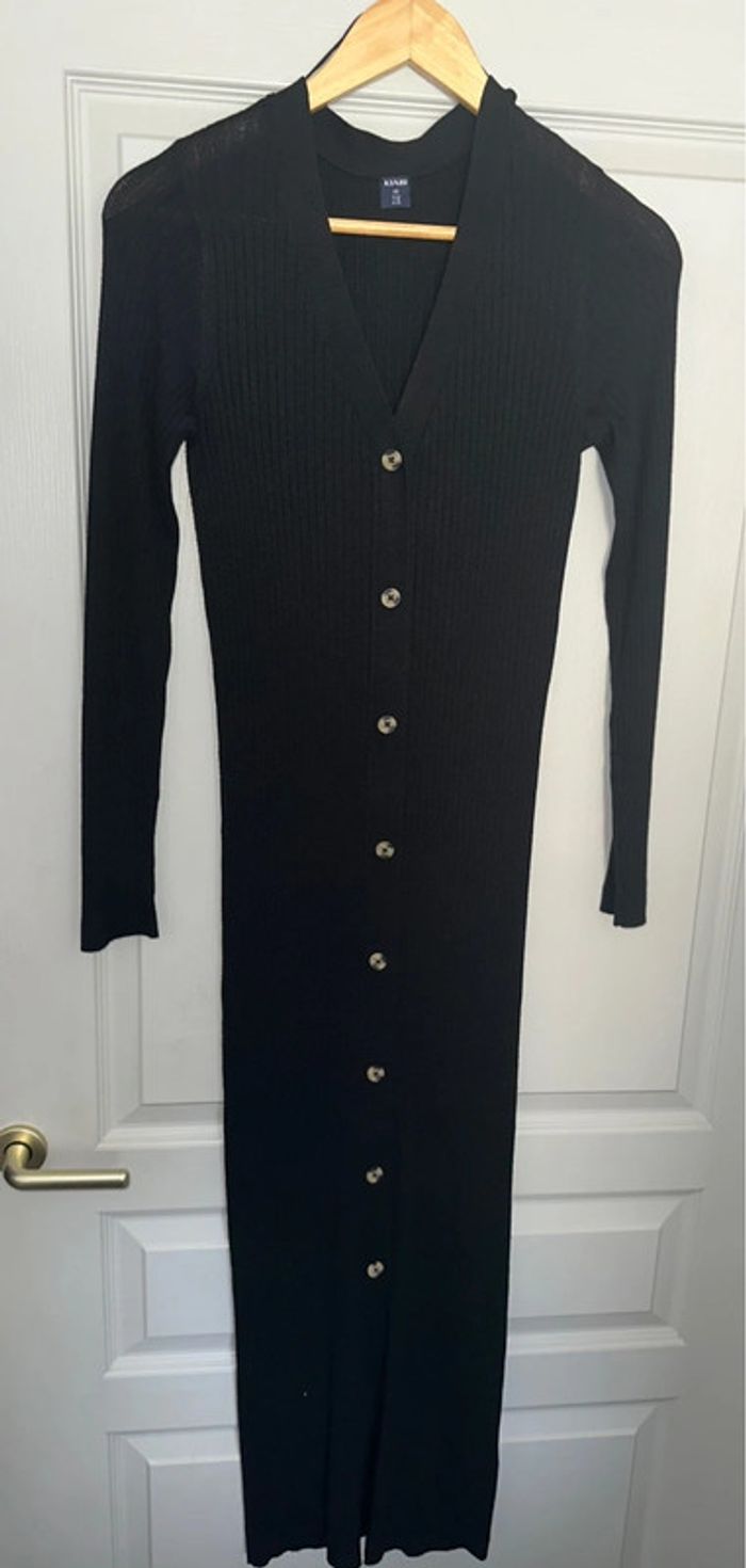 Robe longue moulante manches longues noir Kiabi - photo numéro 2