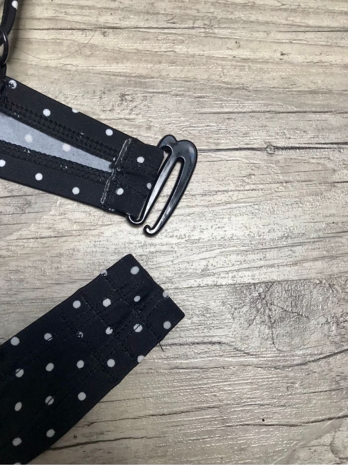 Haut maillot de bain 95 C à armatures coques C&A à pois noir blanc - photo numéro 4