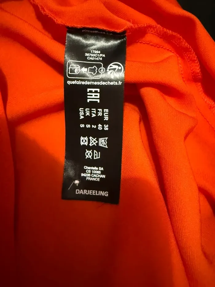 Lot de 2 top satin Darjeeling 40 noir orange 15 e les 2 - photo numéro 8
