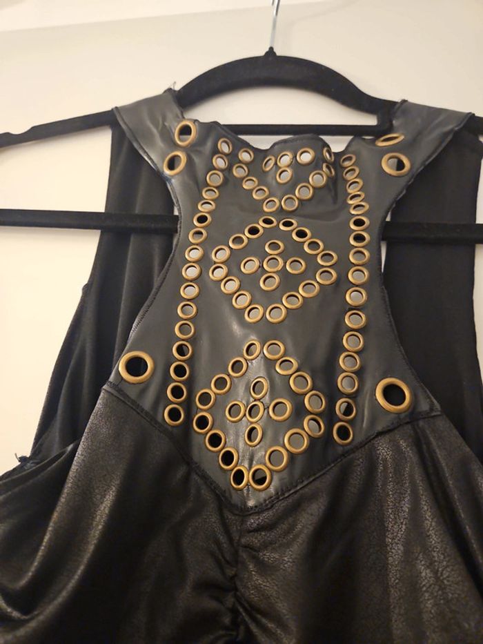 Robe de soirée drappée noire Brillant effet dans le dos - photo numéro 3