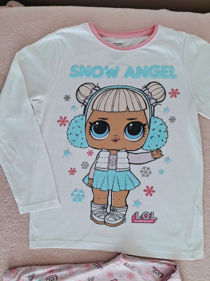 Pyjama long L.O.L Surprise 7 / 8 ans blanc, rose clair et bleu clair Snow Angel - photo numéro 2