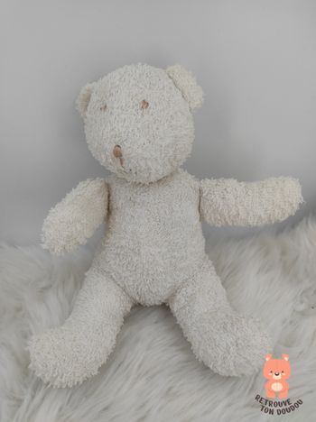 Doudou Ours Blanc Eponge Les Petites Maries