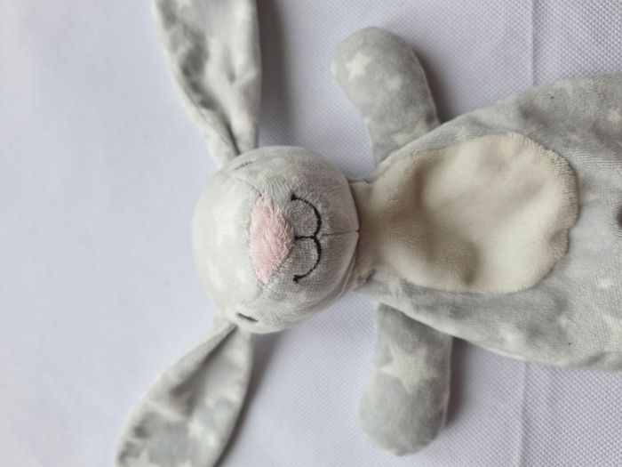 Doudou lapin dentition Sans Marque Gris étoiles blanches - photo numéro 3