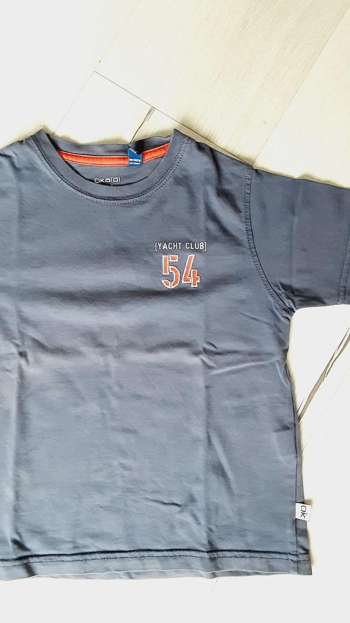 Vêtement garçon tee-shirt manches courtes bleu Okaïdi 5 ans - photo numéro 2