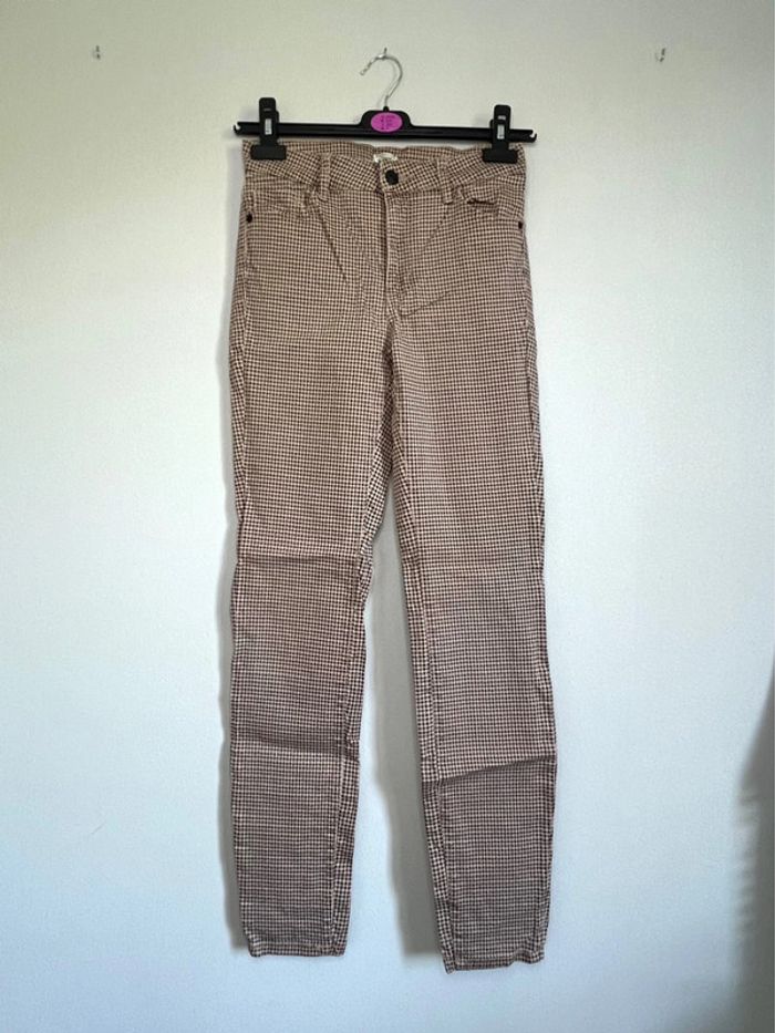 Jean taille haute à motifs Pimkie noir et marron