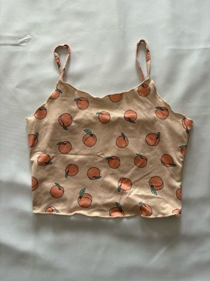Top/débardeur abricot à motif pêche - 14 ans