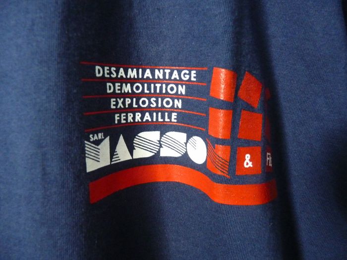 t-shirt homme XL coton bleu marine manches courtes TBE masson - photo numéro 2