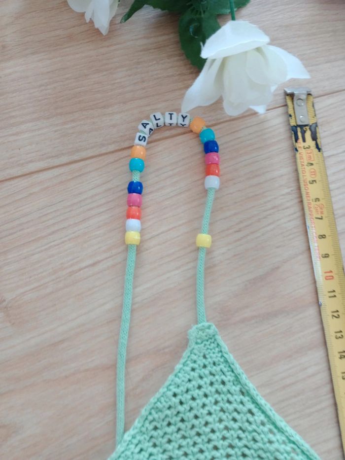 Débardeur femme XS en crochet menthe c85 - photo numéro 12