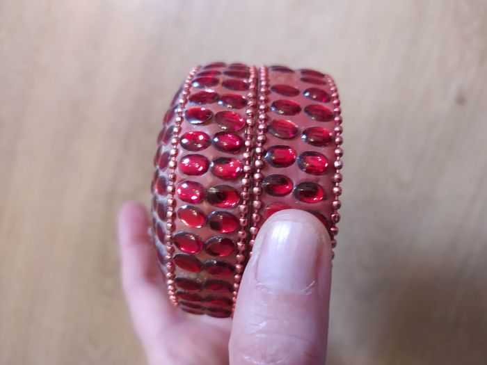 Petite boîte métal strass rouge - photo numéro 7