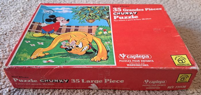 🧩 Puzzle vintage 35 pièces Walt Disney Mickey Pluto - photo numéro 2