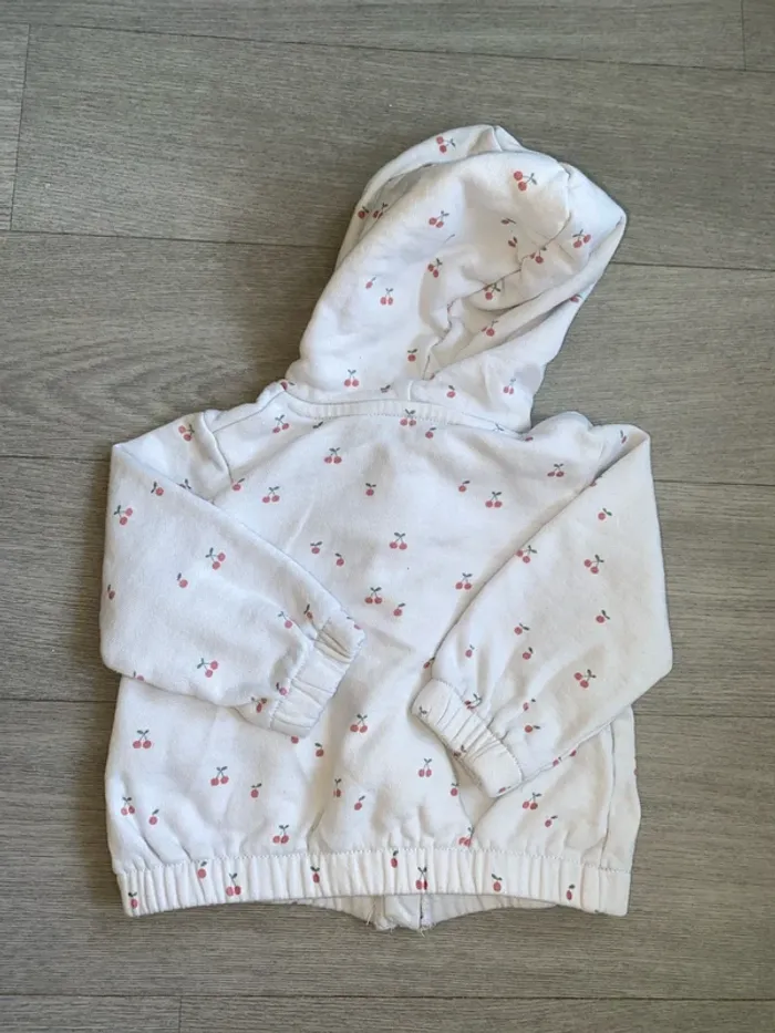 Gilet zippée cerise 12mois - photo numéro 3