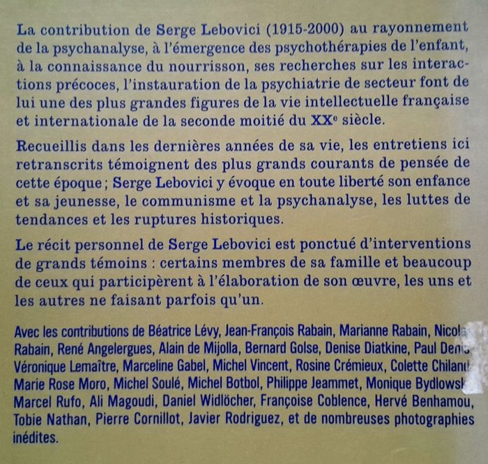 Serge Lebovici par lui même et ceux qui l'ont connu - photo numéro 3