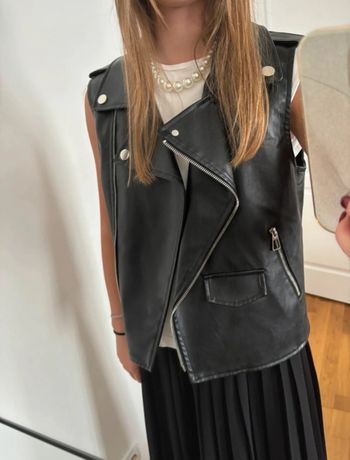 Veste en cuir sans manche
