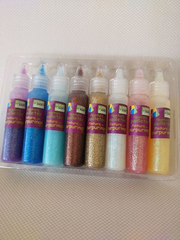 8 tubes peinture pailletée