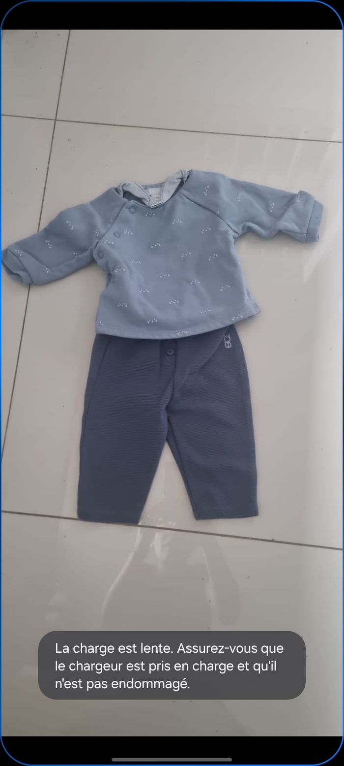 Ensemble pull et pantalon bébé obaibi taille 3 mois