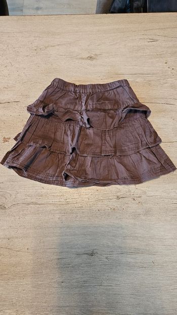 Jupe courte à volants, brune, Esprit, taille 7 ans, nickel