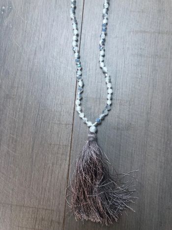 Sautoir bleu ciel fantaisie