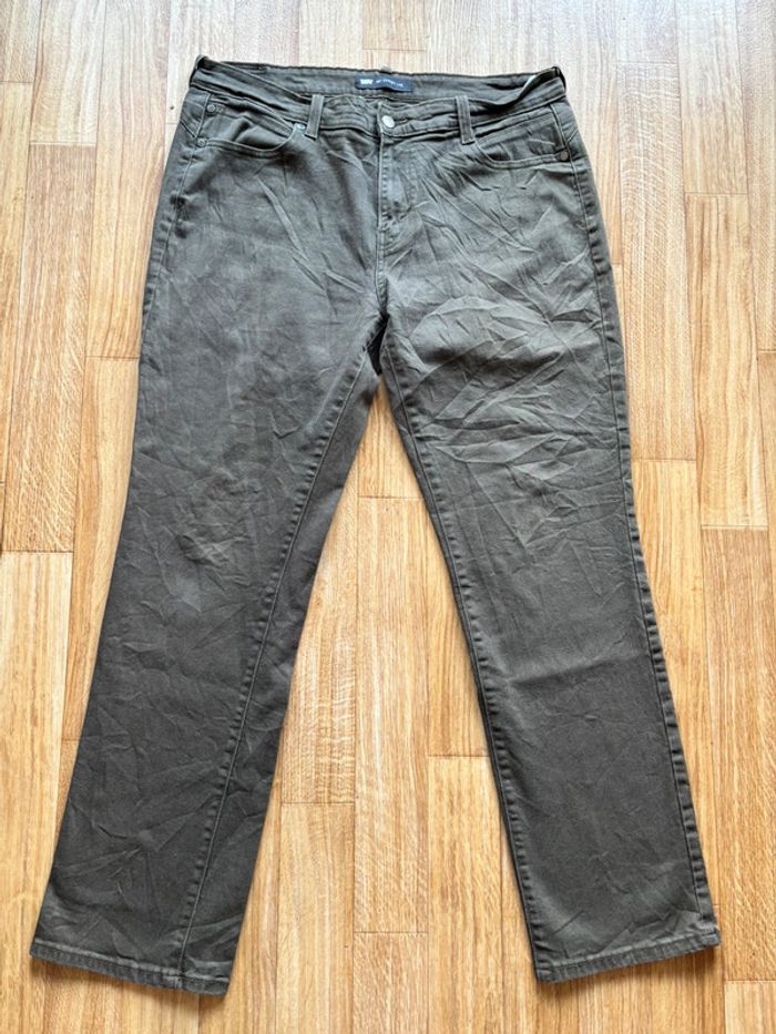 Jean levi’s femme 505 straight leg droit kaki vert mi taille haute W37 46/48 3Xl/4XL US rare - photo numéro 4