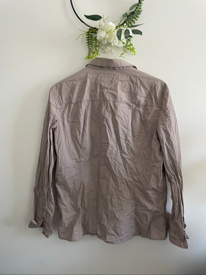 🌸chemise /Blouse manches longues marron clair taille 46 esprit 🌸 - photo numéro 3