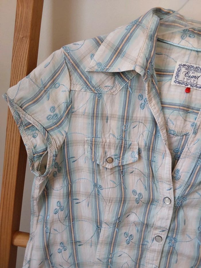 Chemise brodée manche courte Esprit T 38 - photo numéro 4