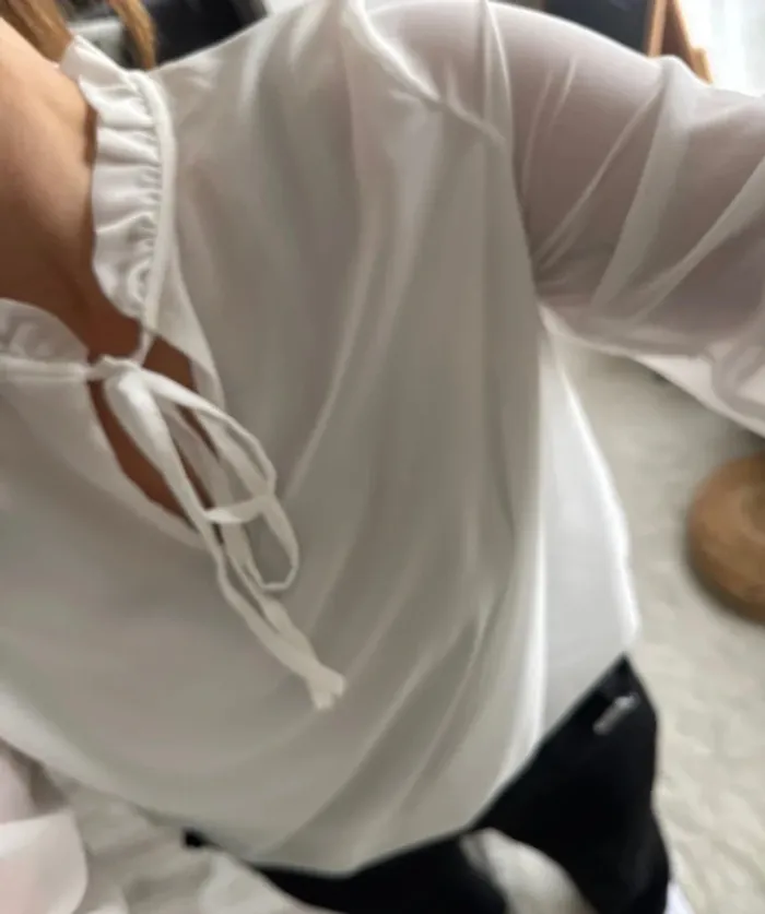 👚 magnifique haut femme - taille unique - neuf avec étiquette - blanc printemps été - photo numéro 5
