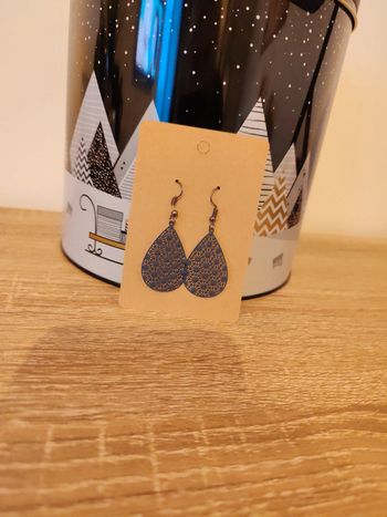 Boucles d'oreilles bleu foncé